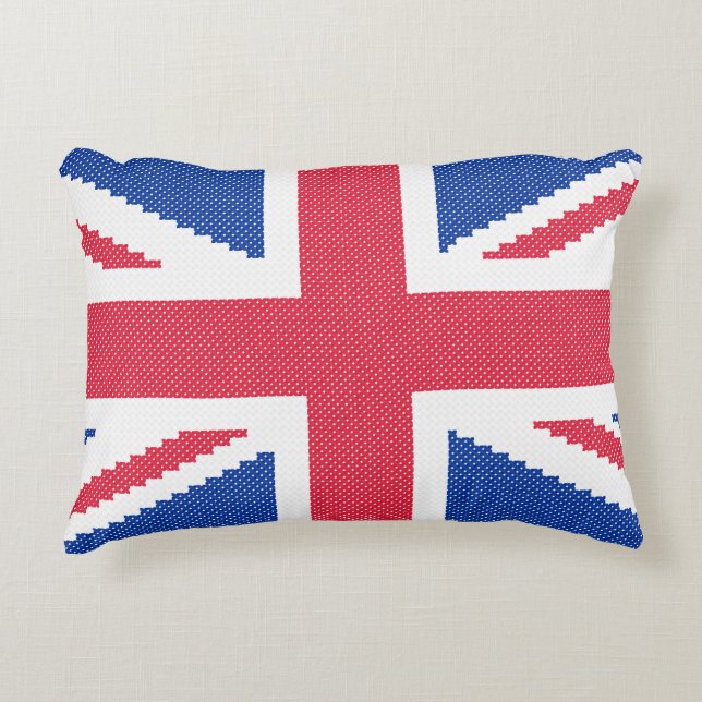 Original cross-stitch design Union Jack Decorative Cushion (Front)