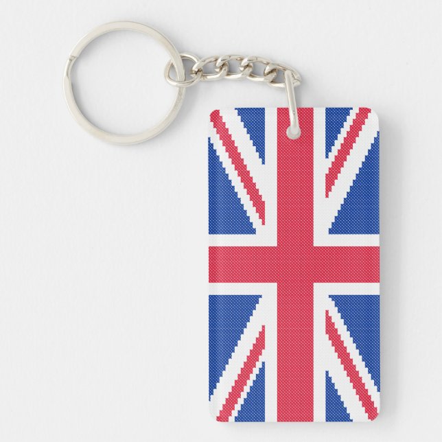 Original cross-stitch design Union Jack Key Ring (Front)