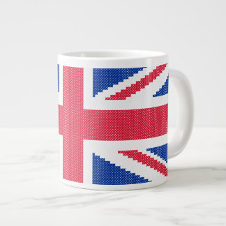Original cross-stitch design Union Jack Large Coffee Mug