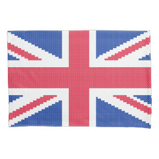 Original cross-stitch design Union Jack Pillowcase