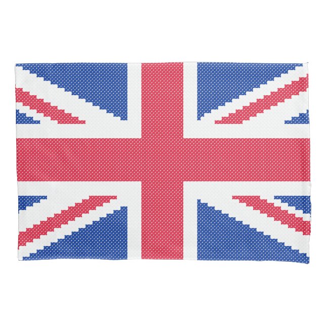 Original cross-stitch design Union Jack Pillowcase (Front)