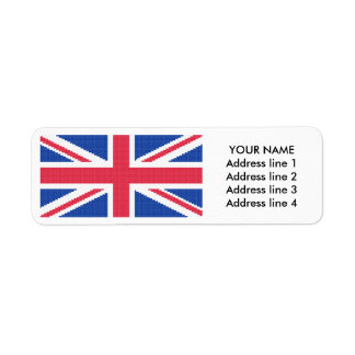 Original cross-stitch design Union Jack Return Address Label