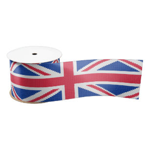 Original cross-stitch design Union Jack Satin Ribbon