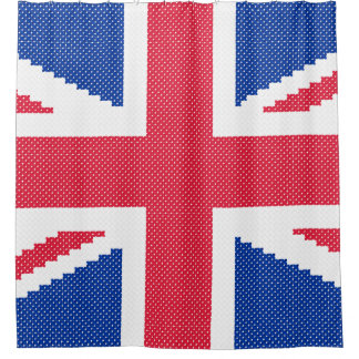 Original cross-stitch design Union Jack Shower Curtain