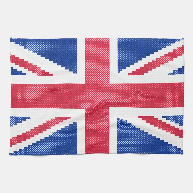 Original cross-stitch design Union Jack Tea Towel (Horizontal)