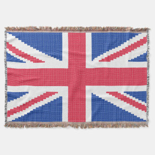 Original cross-stitch design Union Jack Throw Blanket