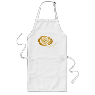 Original cute Golden rose for Celebration Long Apron