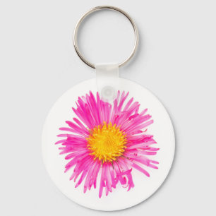 Original cute single PINK FLOWER blossom plant Key Ring
