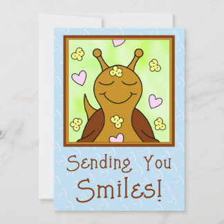 (Original) Cute Snail Sending Smiles | Greeting Card