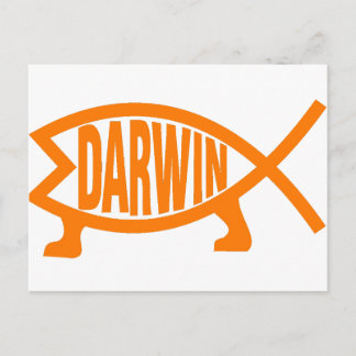 Original Darwin Fish (Light Orange) Postcard