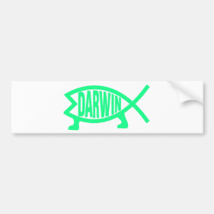 Original Darwin Fish (Seafoam) Bumper Sticker