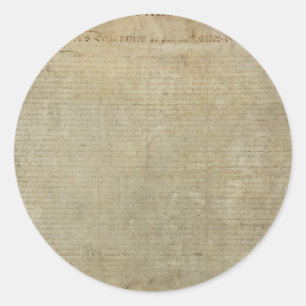 Original Declaration of Independence Classic Round Sticker