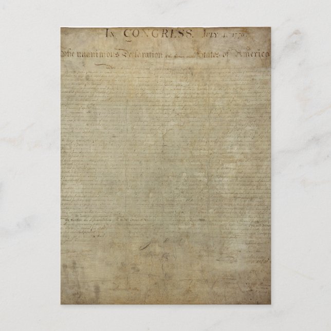 Original Declaration of Independence Postcard (Front)