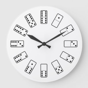Original design black and white Domino symbols Large Clock
