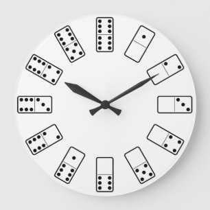 Original design black and white Domino symbols Large Clock
