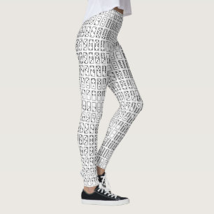 Original design black and white Domino symbols Leggings