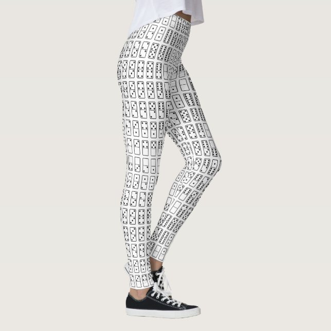 Original design black and white Domino symbols Leggings (Right)