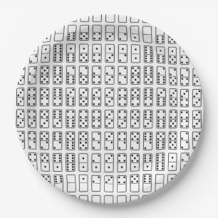 Original design black and white Domino symbols Paper Plate