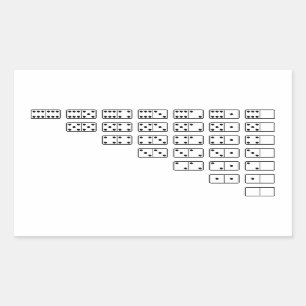 Original design black and white Domino symbols Rectangular Sticker