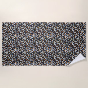 original design of funky fluffy leopard print  beach towel