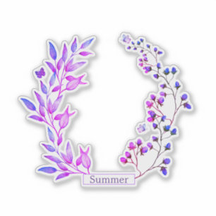 Original design of purple flowers and branches