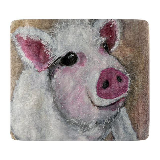 original design pig glass cutting board (Front)