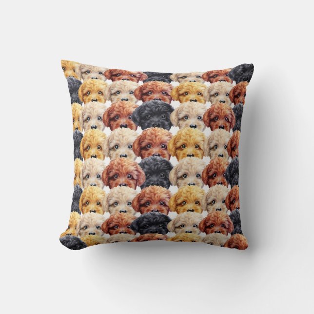 Original design,Toy poodle painting print by Miart Cushion (Front)