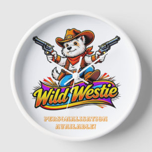 🐶 Original Design Westie Dog Cowboy Clock