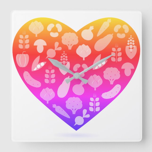 Original designers Clock with pink vegetable (Front)