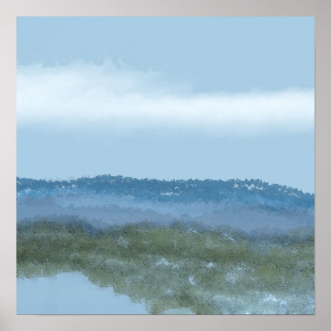 original digital art lake and mountains 1 of 2 poster (Front)