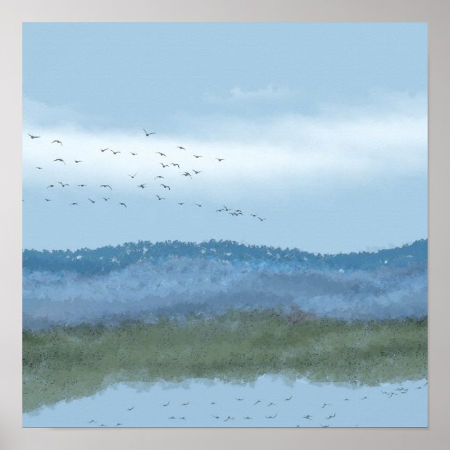 original digital art lake and mountains 2 of 2 poster (Front)