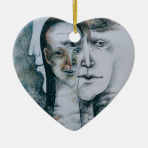 Original digital fine art surrealism ceramic ornament