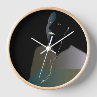 Original Digital Portrait Art Wall Clock