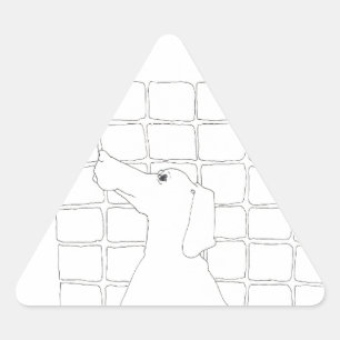 Original Dog Drawing Chinese Dog Year 2018 Stick 3 Triangle Sticker