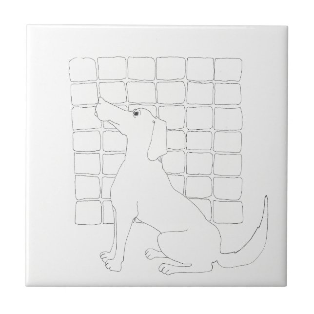 Original Dog Drawing Chinese Dog Year 2018 Tile (Front)