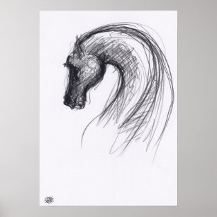 Original Drawing 1 Horse Year Zodiac Poster