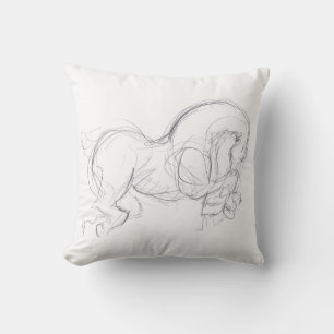 Original Drawing 3 Horse Year Zodiac Birthday P Cushion