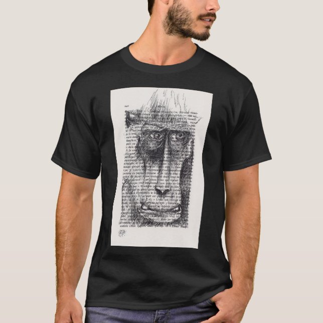 Original Drawing of Monkey Chinese Astrology T-Shirt (Front)