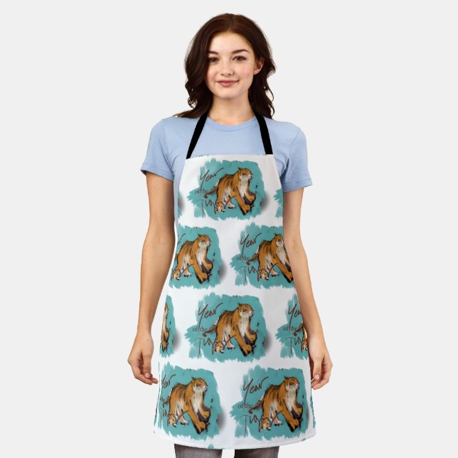  Original Drawing Tiger Chinese New Year AoA4 Apron (Worn)
