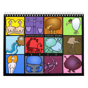 Original drawings Astrological Signs chart 2022 C Calendar