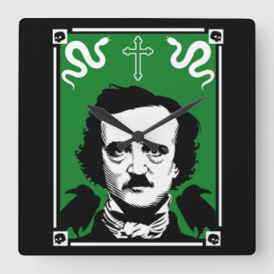 Original Edgar Allan Poe     Square Wall Clock