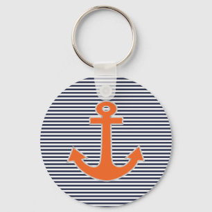 Original Embroidery Anchor Captain Nautical Key Ring