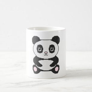 Original embroidery cross-stitch cartoon toy panda coffee mug