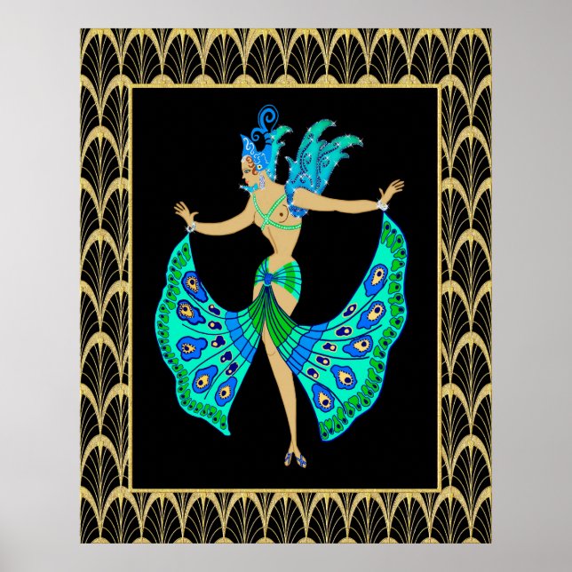 Original ERTE Costume Design - re-coloured Poster (Front)