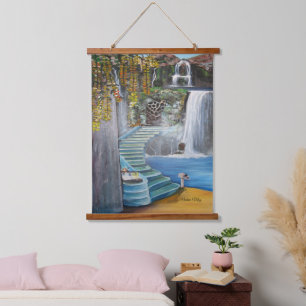 Original Fantasy Dwelling in Oil Hanging Tapestry