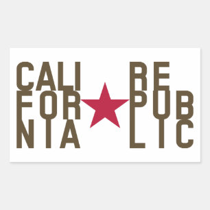Original Fashion text design California Republic Rectangular Sticker