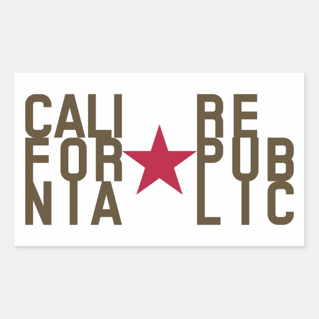 Original Fashion text design California Republic Rectangular Sticker (Front)