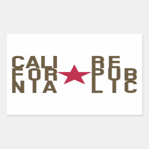 Original Fashion text design California Republic Rectangular Sticker