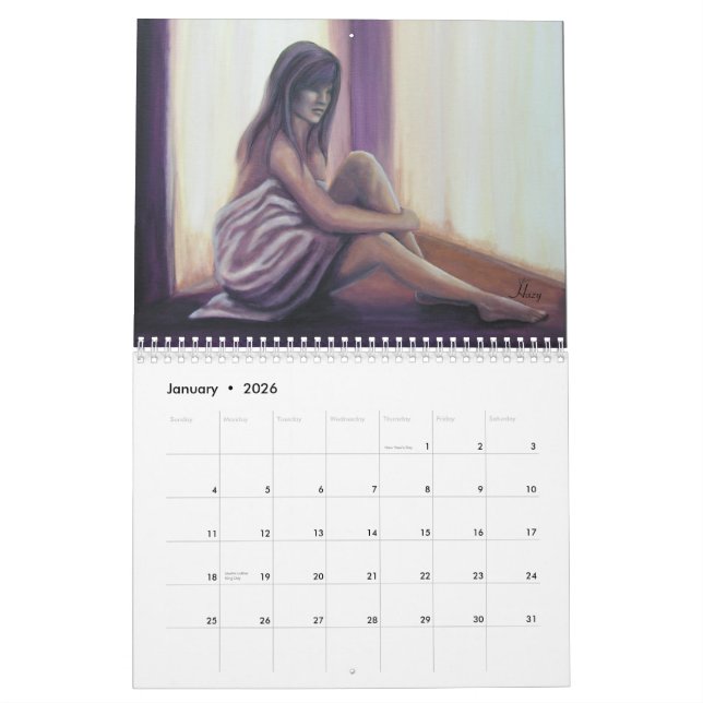 Original Fine Art Calendar Paintings by Jenny Gini (Jan 2026)