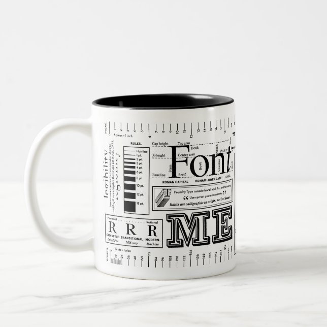 Original Font Me Typography Two-Tone Coffee Mug (Left)